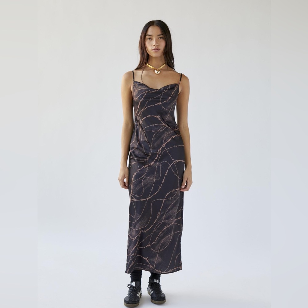 Urban outfitters Size medium Mallory satin maxi dress !